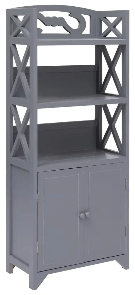284110 vidaXL Dulap de baie, gri, 46 x 24 x 116 cm, lemn de paulownia