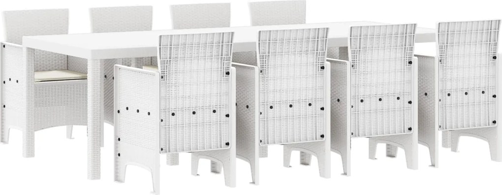 vidaXL Set de masă pentru grădină 9 pcs Gri deschis Polipropilenă