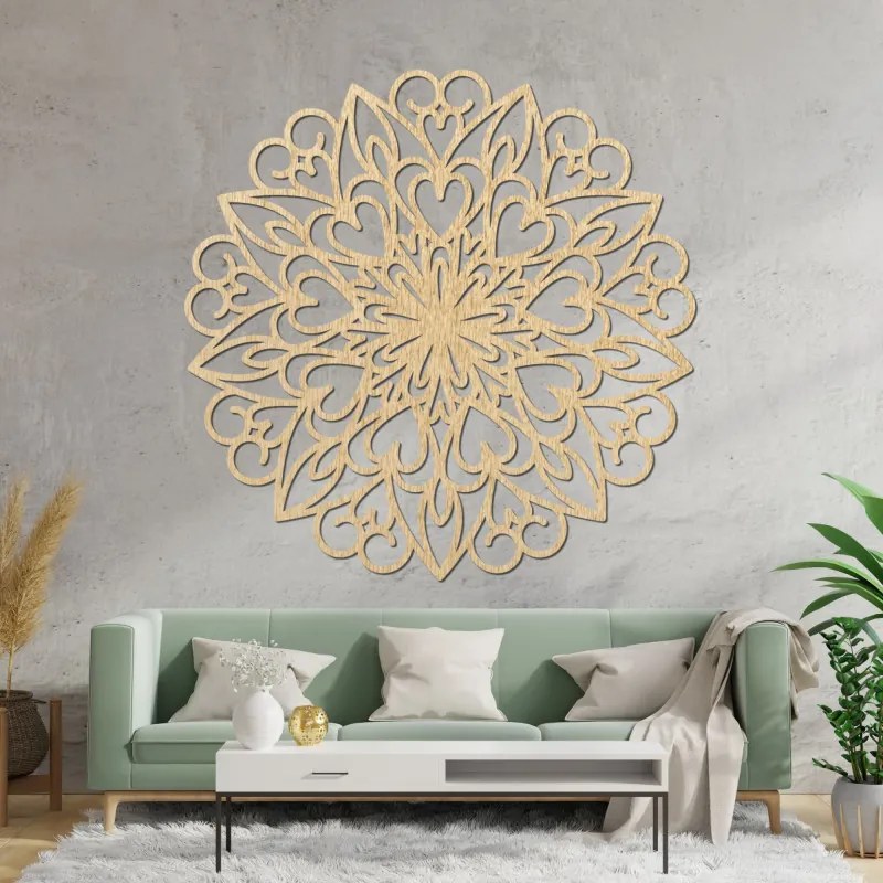 SENTOP | Mandala sculptată, decor de perete din lemn | FARLIKT