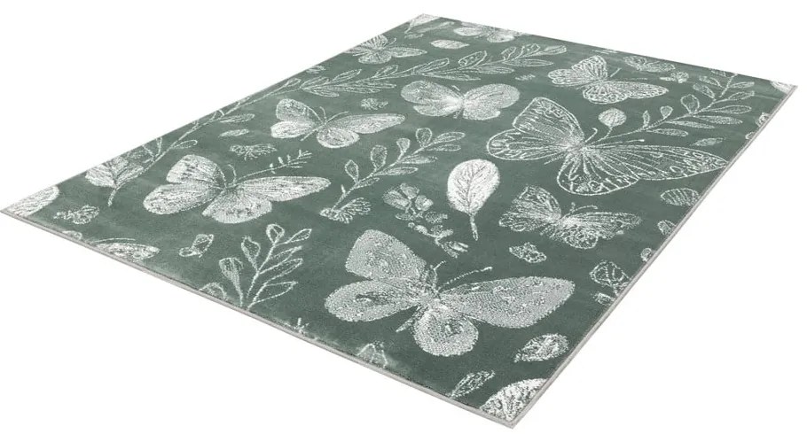 Covor pentru copii verde 160x230 cm Dreamy Butterflies – FD