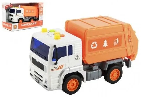 Mașină de gunoi plastic 19cm, pe baterii cu sunet