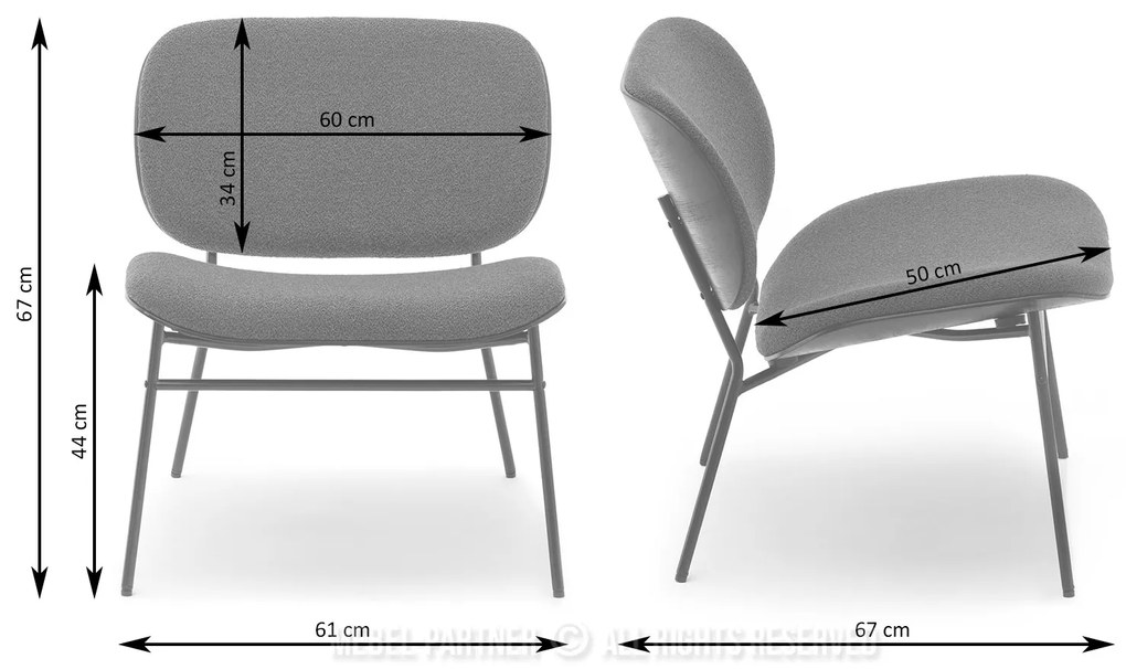 Fotoliu Black (gri + negru). 1109974