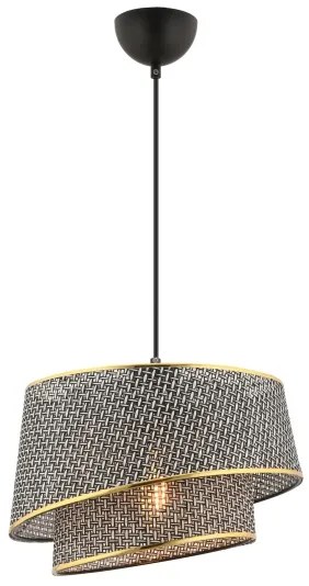 Lustră pe cablu BARETTE 1xE27/60W/230V gri/auriu