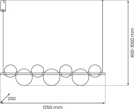 Lustră LED pe cablu ATOLA LED/19W/230V negru/transparent