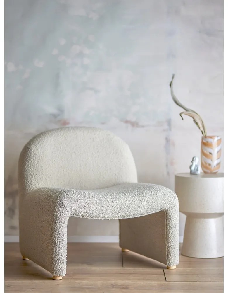 Fotoliu crem cu tapițerie din țesătură bouclé Neel – Bloomingville