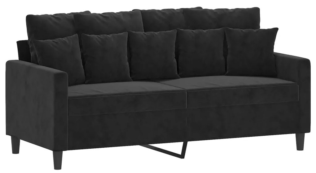 359308 vidaXL Canapea cu 2 locuri, negru, 140 cm, catifea