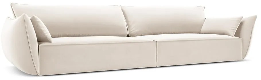 Canapea bej cu tapițerie din catifea 248 cm Vanda – Mazzini Sofas