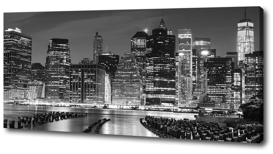 Imprimare tablou canvas Manhattan pe timp de noapte