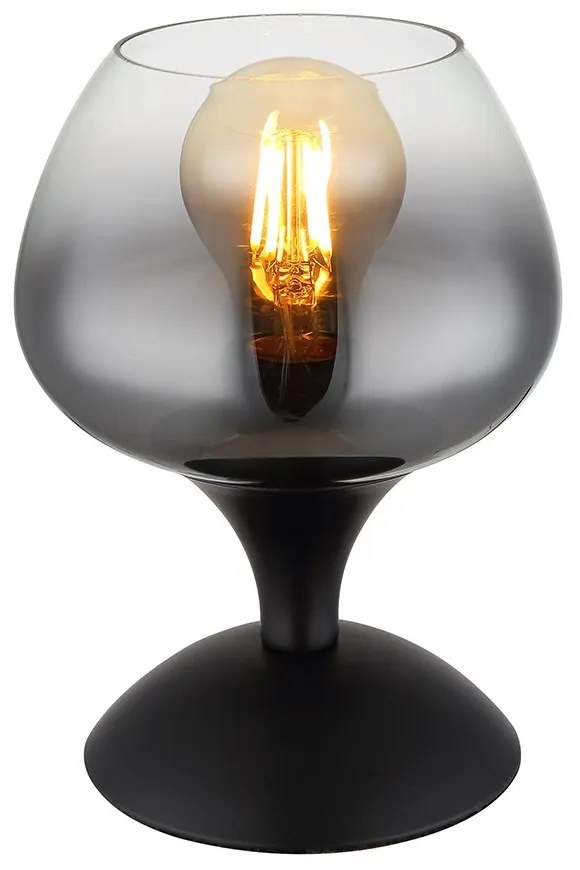 Veioza/Lampa de masa design modern MAXY negru/fumuriu