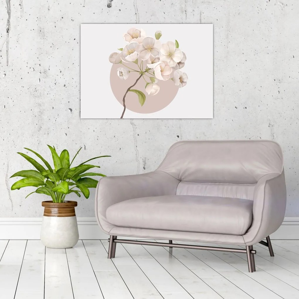 Tablou pe sticlă - Înflorește cu grație N⁰2 (70x50 cm)