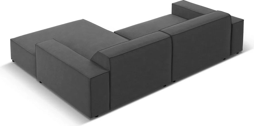 Coltar modular dreapta 3 locuri, Jodie, Micadoni Home, BL, 224x166x70 cm, catifea, gri