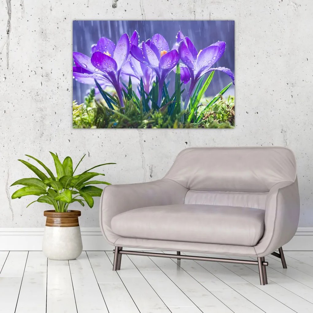 Tablou cuflori în ploaie (90x60 cm)