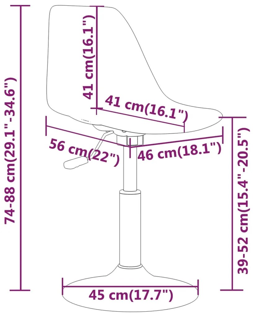 Scaune de bucatarie pivotante, 4 buc., verde, PP 4, Verde