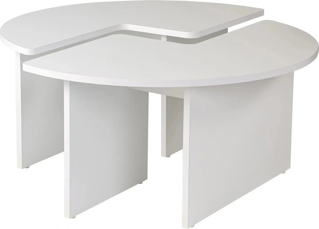 Masuta cafea MOIRA, alb natural, PAL, 90x90x41 cm