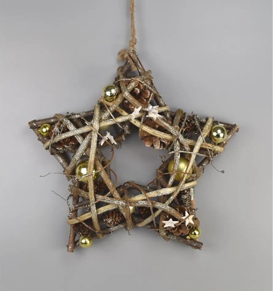 Stea de Crăciun Luccio, auriu, 34 cm