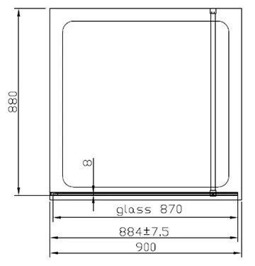 Paravan dus sticla securizata easy clean walk-in 90x200 cm, auriu periat, Mediterraneo Foxy 900x2000 mm