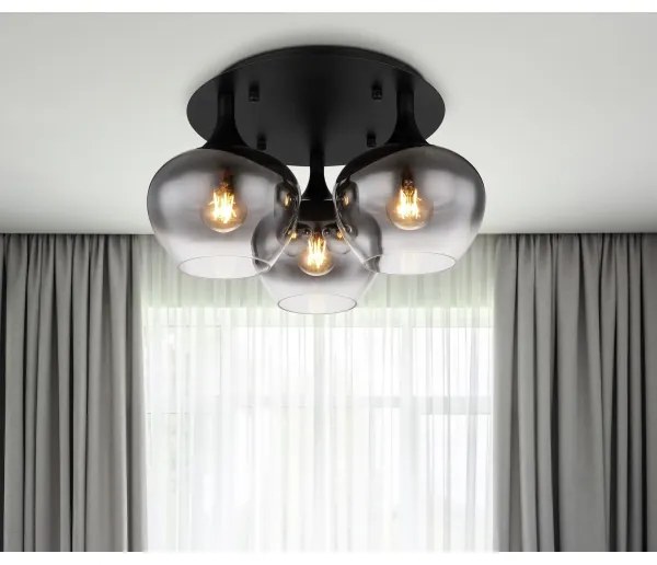 Lustră aplicată MAXY 3xE27/40W/230V negru Globo 15548-3D