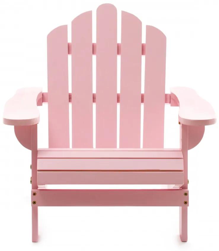 Scaun pentru copii din lemn de cedru Adirondack Kids roz pastel
