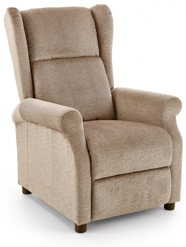 Fotoliu recliner Agustin stofa bej H107 cm