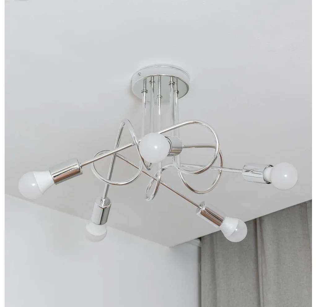 Lustră aplicată OXFORD 5xE27/15W/230V crom lucios