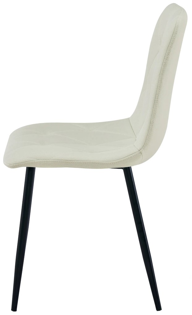 Scaun dining LIBRA crem cu picioare negre