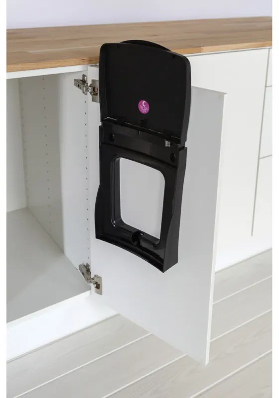 Brabantia Coș încorporabil 647043, 10 L, Deschidere largă, Curățare ușoară, Negru