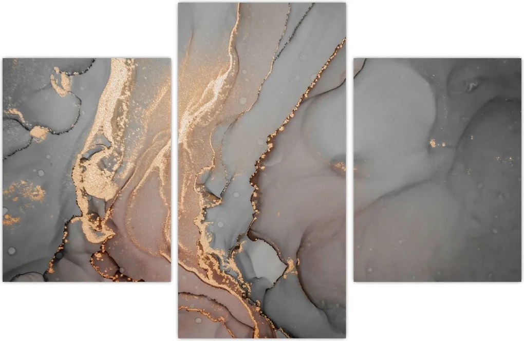 Tablou - Marmură gri-auriu (90x60 cm)
