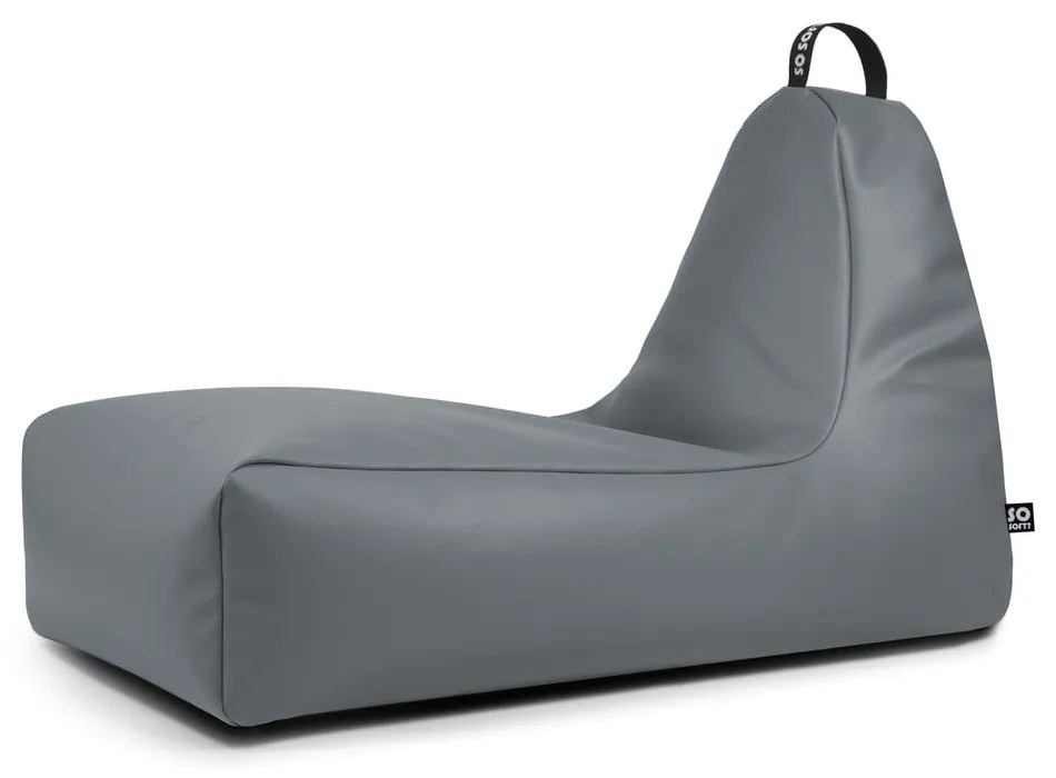 Fotoliu bean bag gri cu tapițerie din imitație de piele Chill XXL – So Soft?