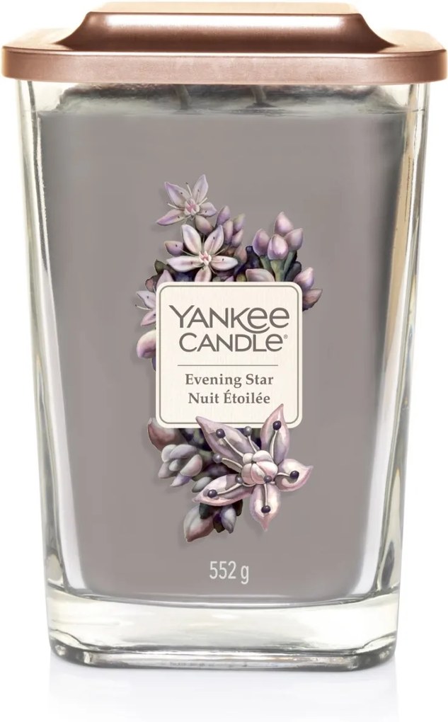 Yankee Candle lumanare parfumata gri Elevation Evening Star dreptunghiulara mare cu 2 fitile