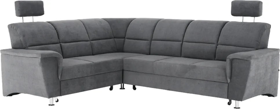 Colţar extensibil, material textil gri, model stânga, SANTIAGO