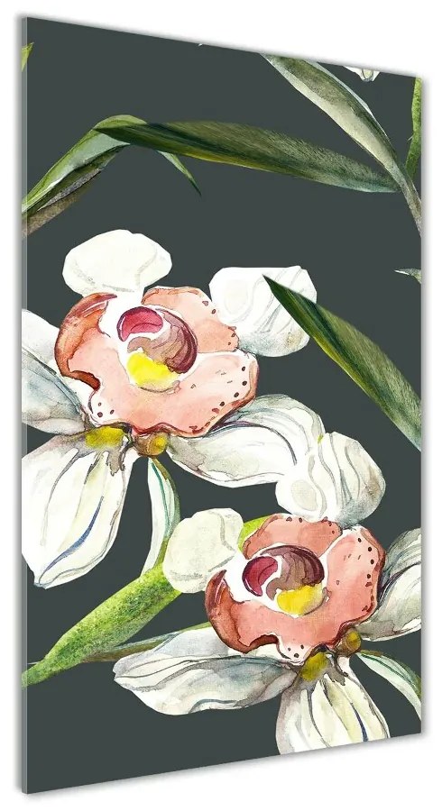 Tablou pe pe sticlă model floral