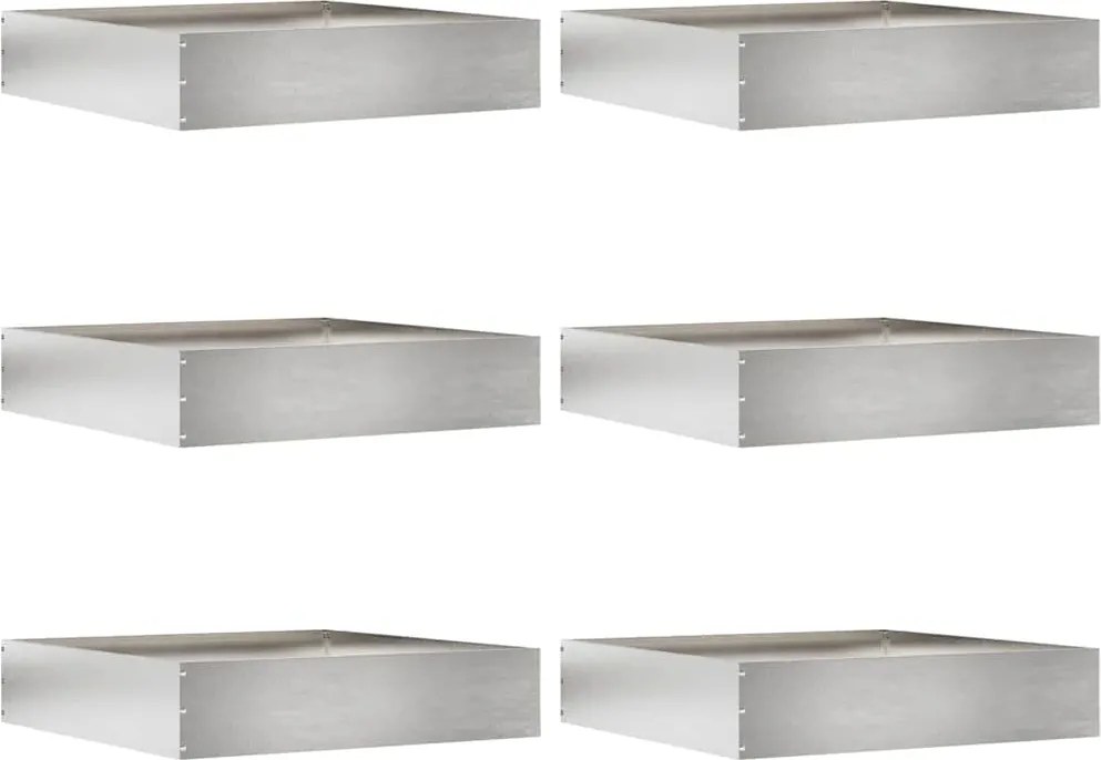 vidaXL Margine pentru gazon 6 pcs Argintiu 60 x 60 x 13 cm