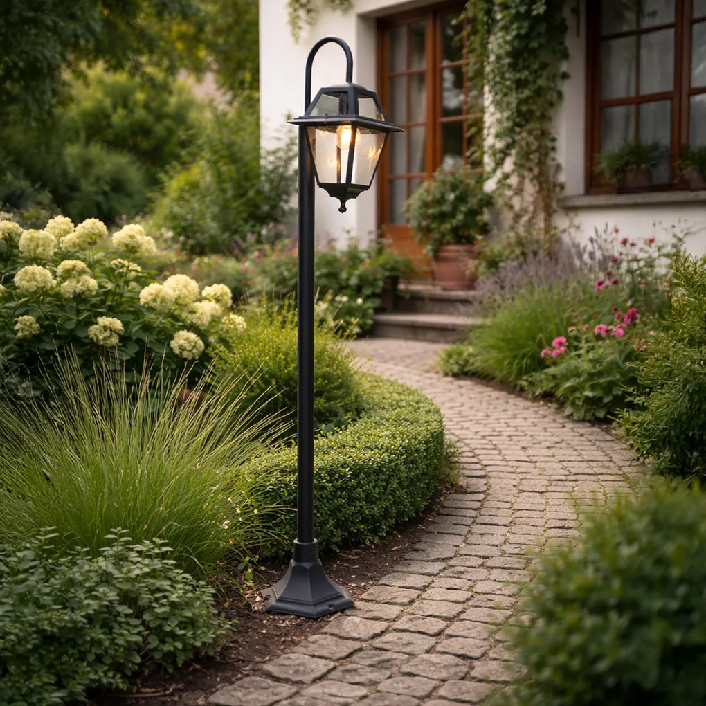 Lămpă de exterior clasică neagră 135 cm IP44 - Berta