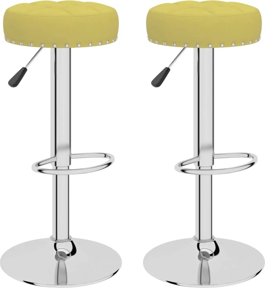 vidaXL Scaune de bar, 2 buc., verde, material textil
