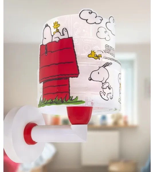 Dalber 76309 - Lampă de perete pentru copii SNOOPY 1xE27/15W/230V alb/roșu