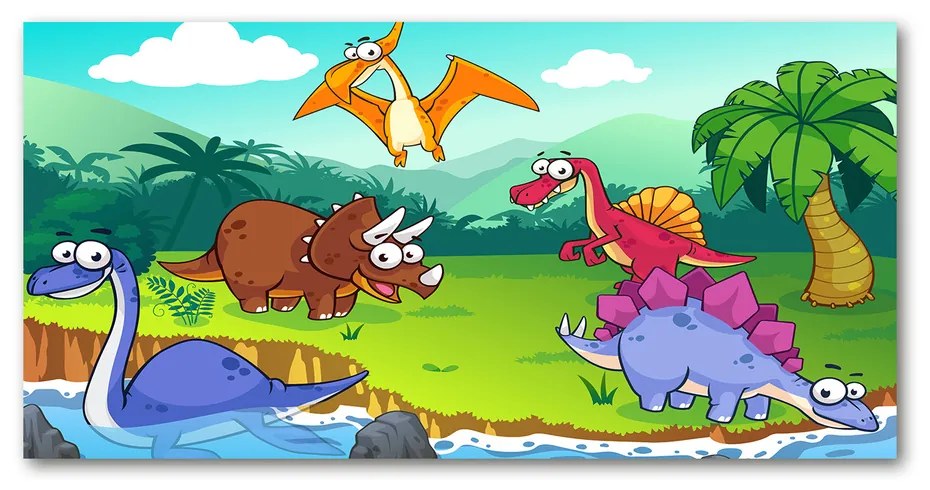 Tablou sticlă acrilică Dinozauri