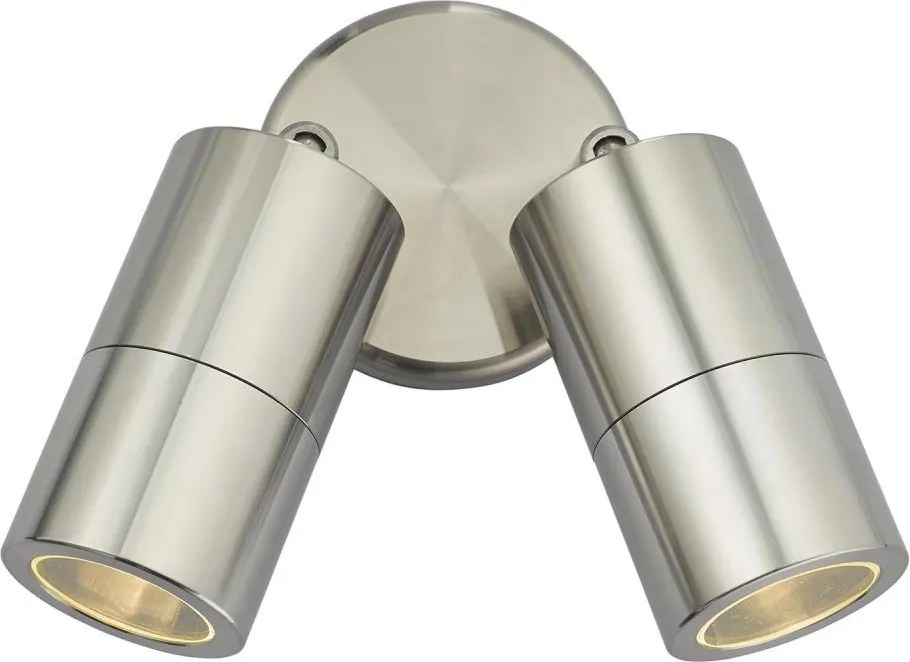 Där Lighting ORT0968 - Aplica LED de exterior ORTEGA, spot montat pe perete, 2xGU10/5W/230V, IP65, cromat