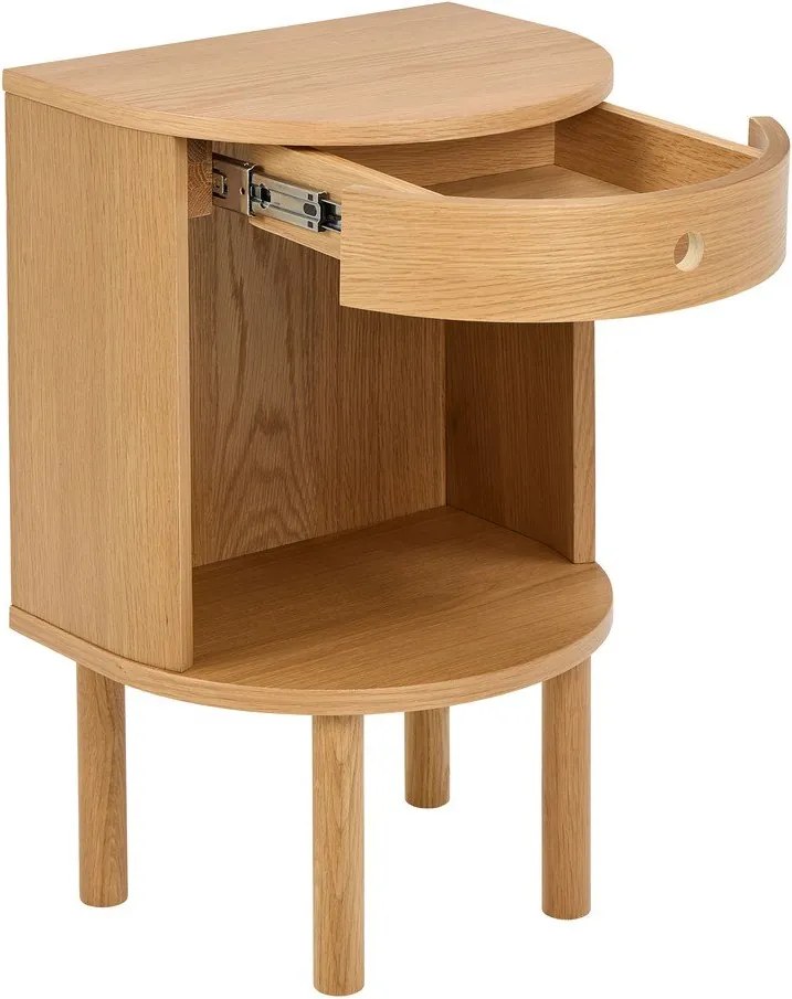 Noptieră în culoare naturală deschisă cu aspect de lemn de stejar Paron – Actona