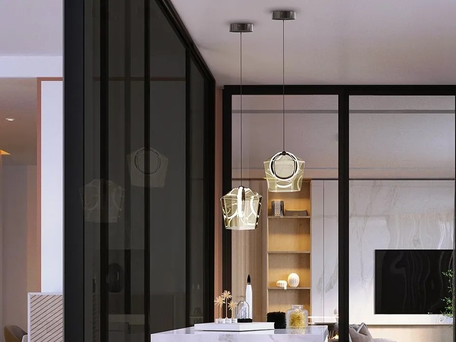 Pendul LED modern design decorativ Ingrid 1L champagne