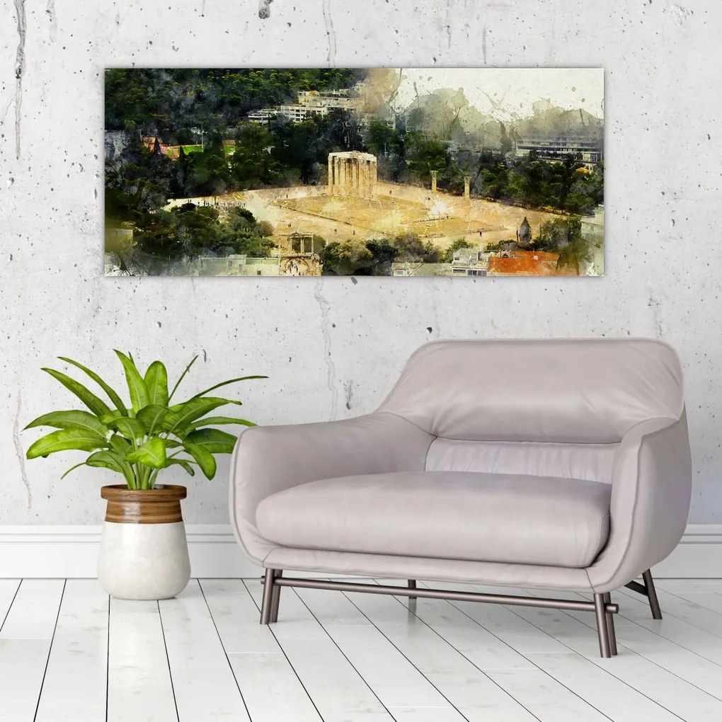 Tablou - Templul lui Zeus, Atena, Grecia (120x50 cm)