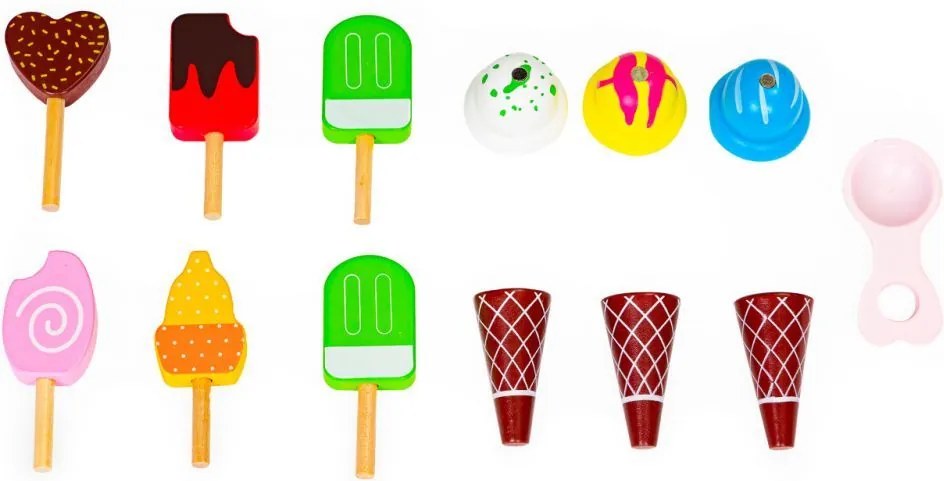 Stand de înghețată din lemn cu accesorii