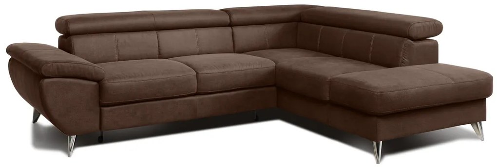 Coltar dreapta extensibil, Tokyo, 207x260x93 cm, lada de depozitare, Maro