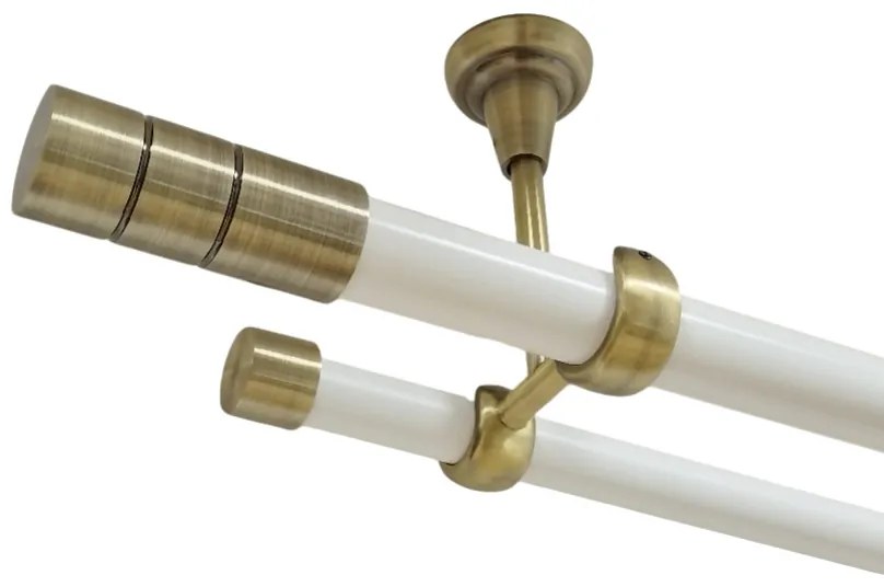 Galerie tavan fara inele CYLINDRU - 25/19 - alb/aur antic (Alege marime: 280 cm)