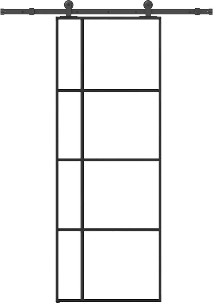 vidaXL Ușă glisantă cu set feronerie, 76x205 cm, sticlă ESG/aluminiu