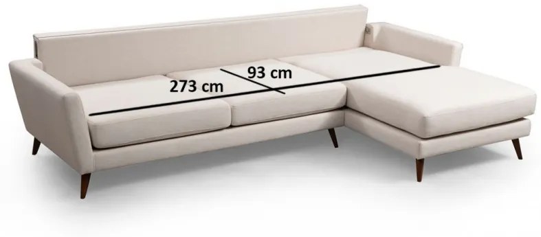 Coltar extensibil Mayorka Corner Large Right ( L3 - Chl ), Bej