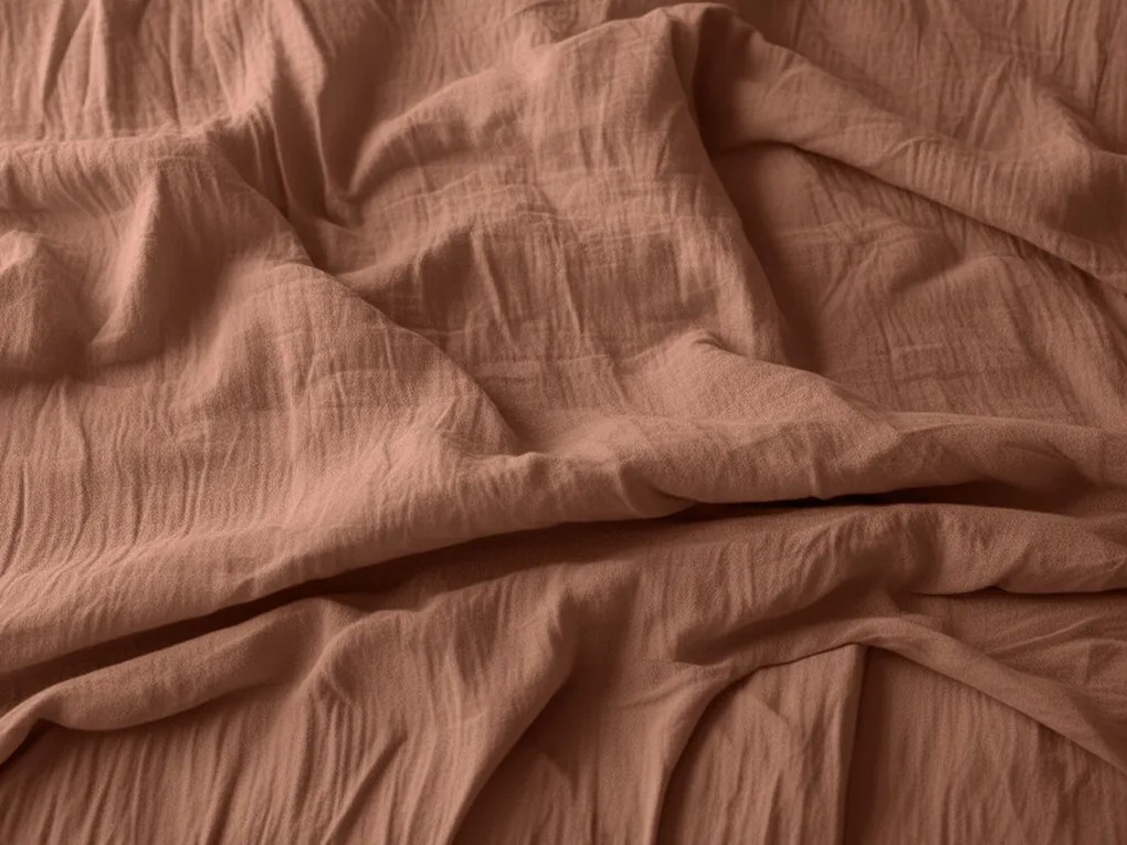 Lenjerie de pat din muselin Mussari maro deschis Dimensiunile lenjeriei: 70 x 90 cm | 140 x 220 cm