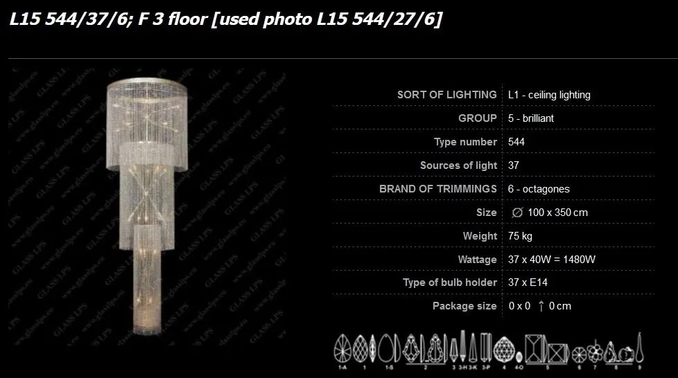Lustra XXXL cristal Bohemia L15 544/37/6