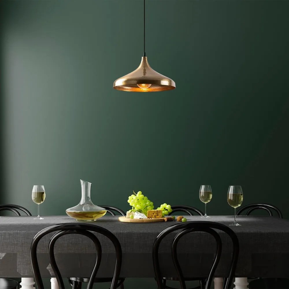 Lustră bronz cu abajur din metal ø 36 cm Tattoo – Opviq lights