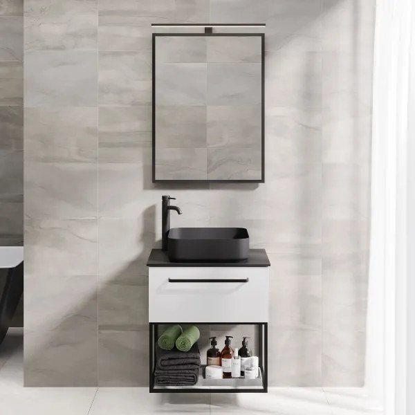 Oglindă de baie BORGSTED 60 x 80 cm, neagră