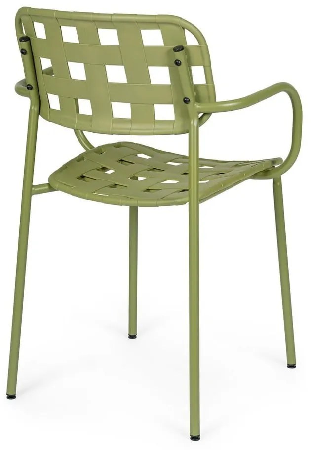 Scaune de grădină verzi 4 buc. din metal Clover – Bizzotto